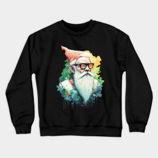 Cool Artsy Hipster Old Man Splash Painting Crewneck Sweatshirt